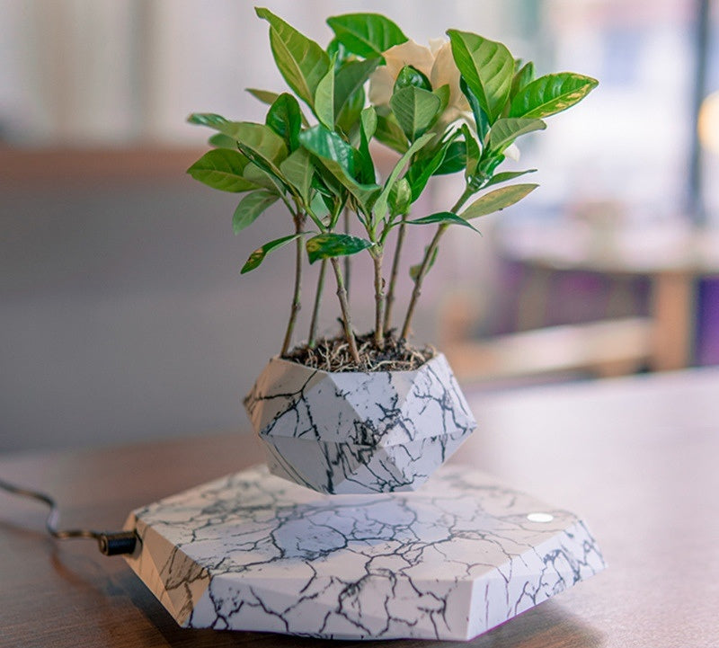 Levitating Plant Pot Marble Floating Planter