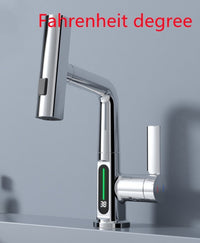 Intelligent Digital Display Faucet with Pull-out Basin