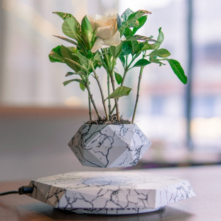 Levitating Plant Pot Marble Floating Planter