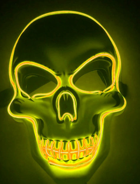 Halloween Skeleton Mask Led Glow Scary Mask