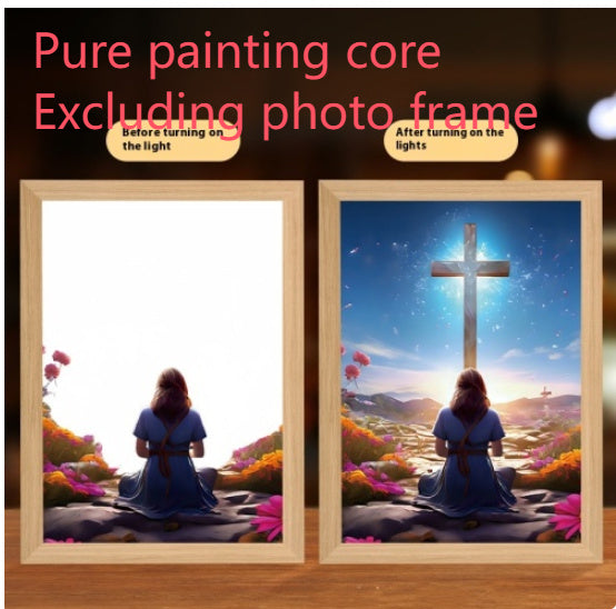 LED Light Jesus Painting Home Decoration