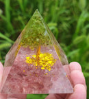 Natural Tiger Eye Orgonite Pyramid for Healing and Energy