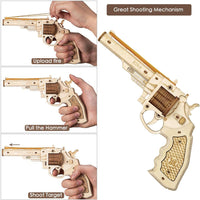 3D ROKR Wooden Puzzle Gun Toys for Creative DIY Fun