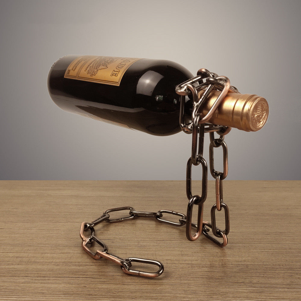 Iron Chain Suspension Wine Holder