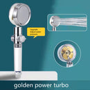 Shower Head Water Saving with Rotating Flow and Small Fan