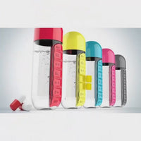 Portable Water Bottle With Pillbox Organizer