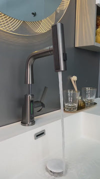 Intelligent Digital Display Faucet with Pull-out Basin