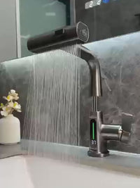 Intelligent Digital Display Faucet with Pull-out Basin